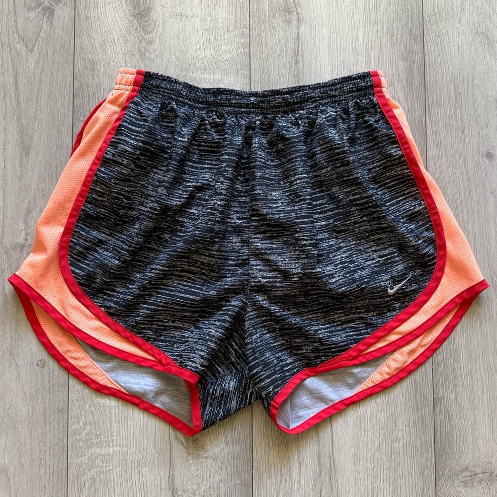 Nike Dri-Fit running shorts, Size S, black red melon